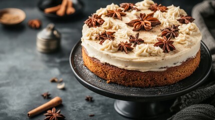 Ginger Spice Cake WIth Copy Space