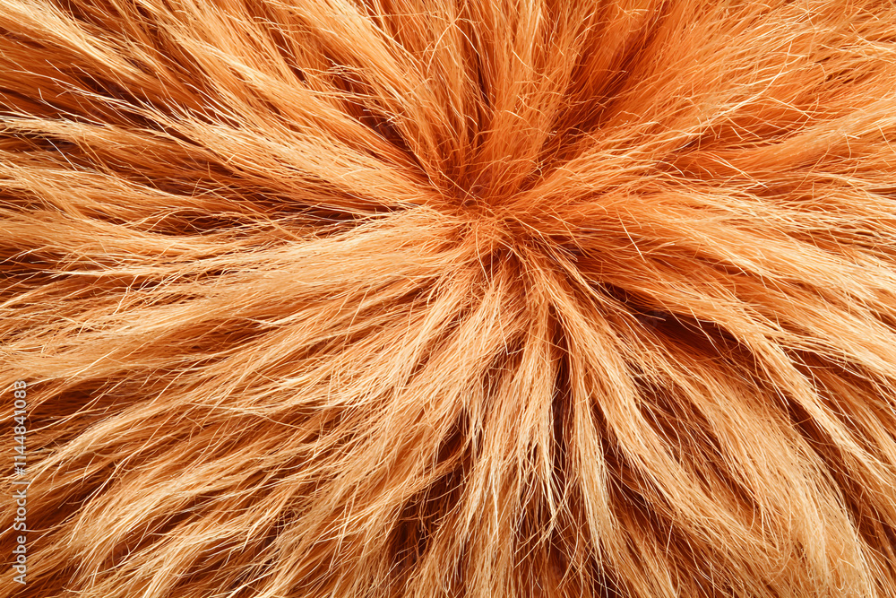 Poster close-up view of soft and fluffy orange hair texture for background or design use in creative projec