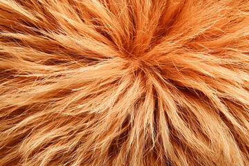 Naklejka premium Close-Up View of Soft and Fluffy Orange Hair Texture for Background or Design Use in Creative Projects