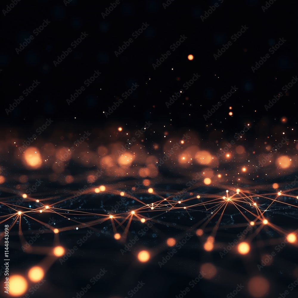 Poster digital network concept art glowing connections in a virtual environment abstract representation of 