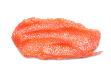 Sample of body scrub isolated on white