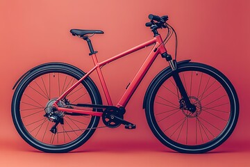 Fototapeta premium modern city bike placed on solid color background ideal for rental ads