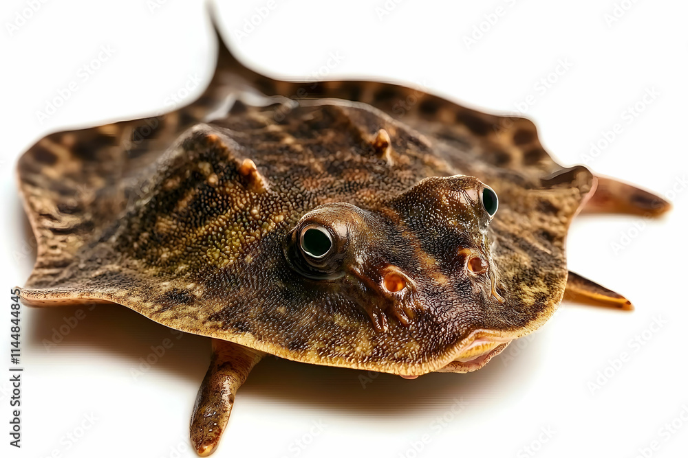 Aufkleber close-up of a unique and colorful freshwater fish with intricate patterns and textures on its body