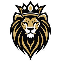 The Regal Beast Elegant Lion with Crown
