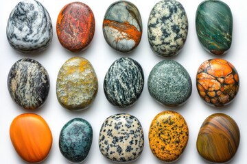 Unique Collection of Smooth Pebbles with Varied Textures
