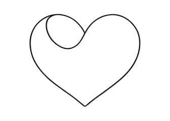 Minimalist Heart Outline with Artistic Loop Design