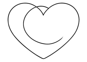 Minimalist Heart Outline with Artistic Loop Design