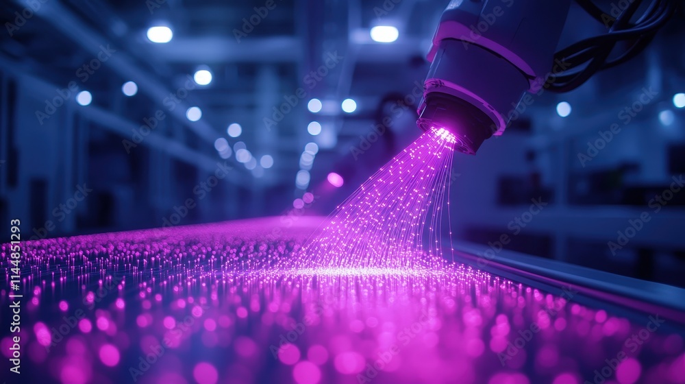 Aufkleber high-tech robotics workshop demonstrating precise fiber technology industrial setting innovation hub
