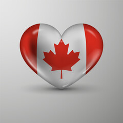 3d heart background with flag of Canada. An element of impact for the use you want to make of it.