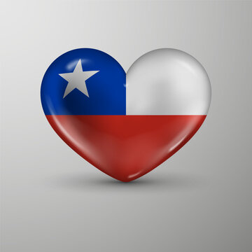 3d heart background with flag of Chile. An element of impact for the use you want to make of it.