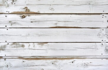 Obraz premium Aged white wood planks background.