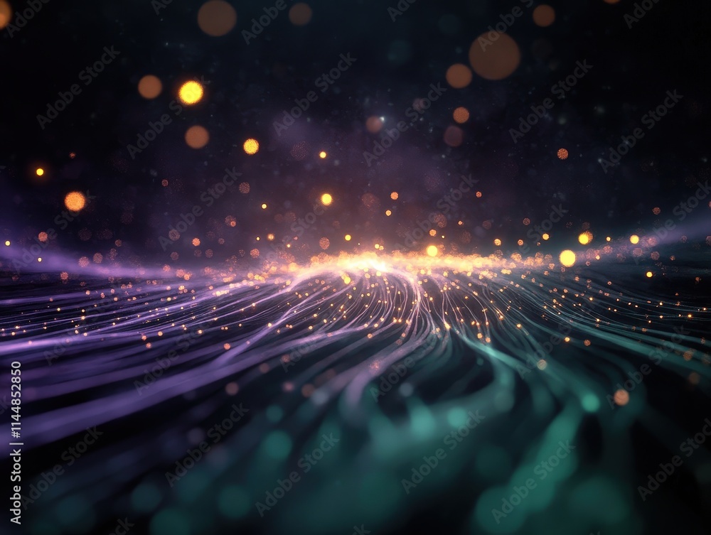 Poster dynamic fiber optic systems futuristic environment macro photography abstract background technologic