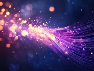 Obraz premium Dynamic light trail speeds through space abstract visuals high-energy environment macro perspective concept of light movement