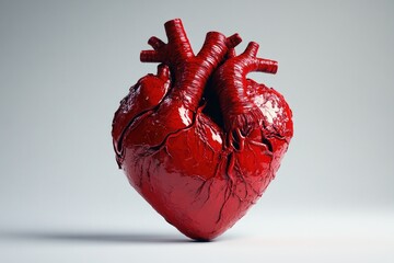 Human Heart Model White Surface