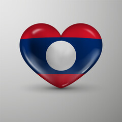 3d heart background with flag of Laos. An element of impact for the use you want to make of it.