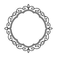Elegant Oval Lace Frame with Intricate Filigree and Floral Detailing for Exquisite Invitations on white background