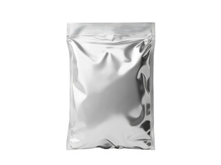 Clean silver pouch isolated on transparent background.