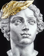 Obraz premium Classical Silver Sculpture with Gold Laurel Detailing