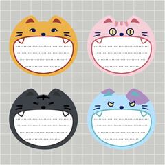 cute hand drawn cats character notepads design collection