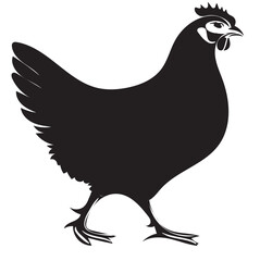 A Hen silhouette vector style with white background.