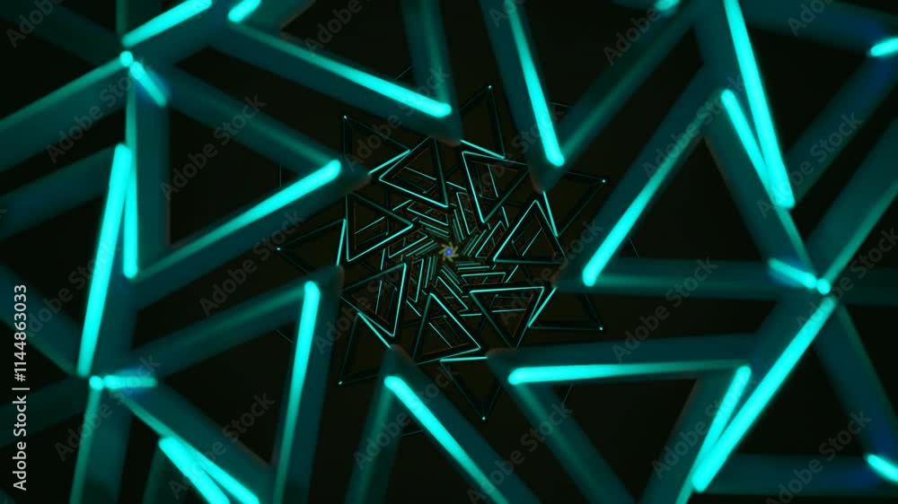 Aufkleber seamless neon geometric background with rotating light patterns