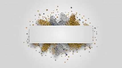 Gold Silver Pine Cone Banner Holiday Celebrations & Marketing