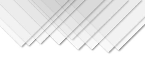 Abstract white and grey smooth light minimal geometric square tringle shape soft shadow background. design for perfect cover, banner, graphics template. vector illustration.