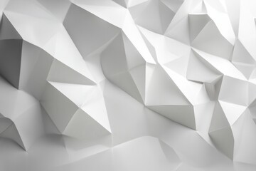 Obraz premium White geometric low polygon abstract design with light.