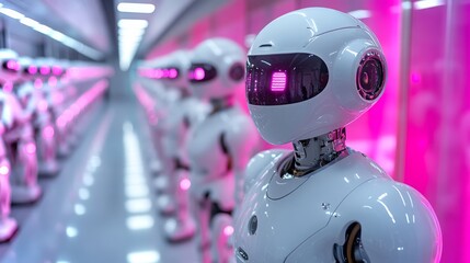 Robotic surgical team actively coordinating in a high-tech operating environment