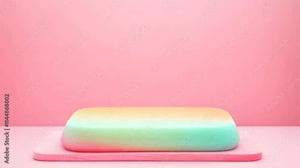 Poster 3d rendered gradient platform on a stand.