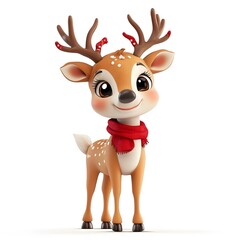 Cute 3D Reindeer Character