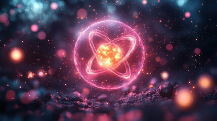 Obraz premium Abstract representation of an atomic structure.
