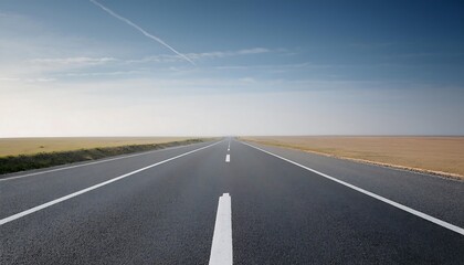 Straight road stretching into the horizon.