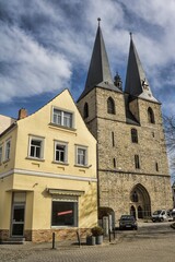 calbe saale, deutschland - altstadt mit der st.-stephani-kirche