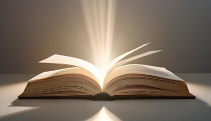An open book radiating light and knowledge.
