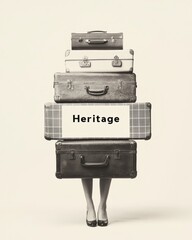 Ellis Island Day Reflection Heritage and Ancestry Through Vintage Suitcases - Perfect for Thanksgiving and International Migrants Day