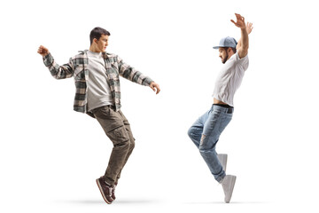 Young men dancing a choreography