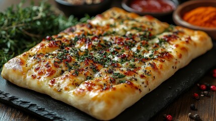 Aromatic Cheesy Bread with Fresh Herbs - A Culinary Delight