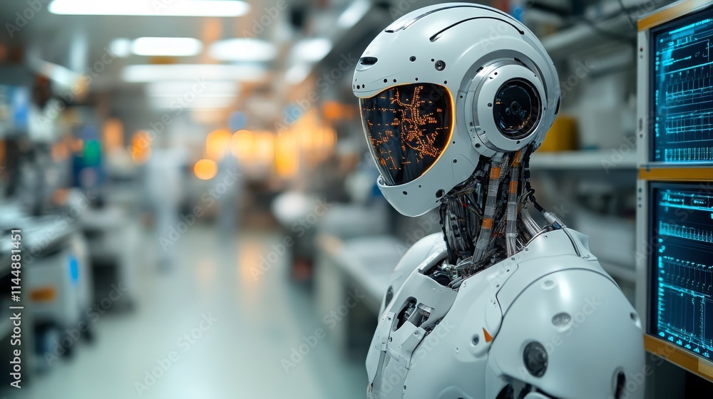Poster ai-powered robots enhance precision in advanced technological environments for diverse applications