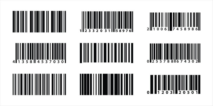 Barcode isolated on white background, Simple fake bar code, barcode scratched vector illustration , barcode icon for selling, Product Barcode, Trendy bar code for web icon