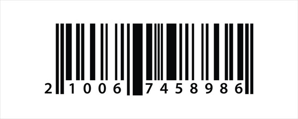 Barcode isolated on white background, Simple fake bar code, barcode scratched vector illustration , barcode icon for selling, Product Barcode, Trendy bar code for web icon