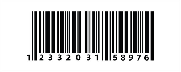 Barcode isolated on white background, Simple fake bar code, barcode scratched vector illustration , barcode icon for selling, Product Barcode, Trendy bar code for web icon