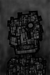 Alien creature, sketch - digital painting © neurostructure