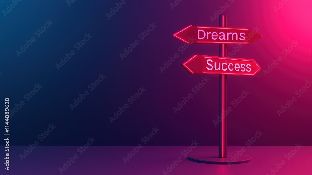 Poster 2025 goal setting motivation and strategy. signpost indicating paths to 