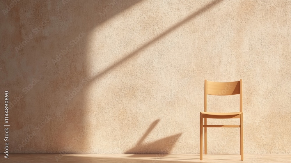 Leinwandbilder abstract solitude an empty chair in soft light and shadowed textures