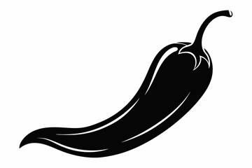 chili pepper line art silhouette vector illustration