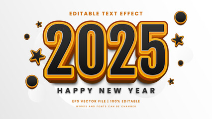 2025 Happy New Year 3d editable text effect