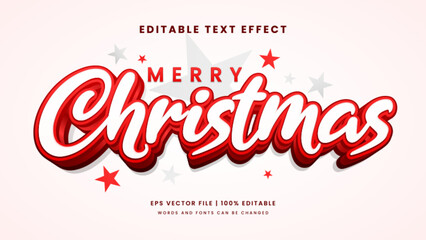 Merry christmas 3d editable text effect template