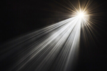 Radiant light beam shining through darkness