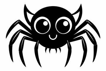 cute spider line art silhouette vector illustration
